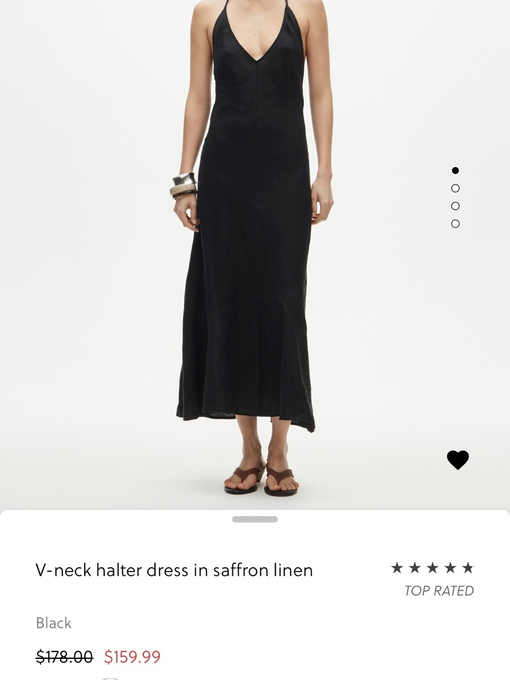 J. Crew Black halter linen dress